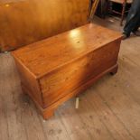 A 19th century elm box, with plain rising lid,