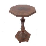 An octagonal occasional table, labelled J Gezze Ebonista, Cortina,