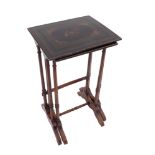 A nest of two occasional tables, of rectangular form with painted top, width 16.