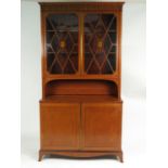 An Edwardian satinwood Sheraton revival specimen or collector's cabinet,