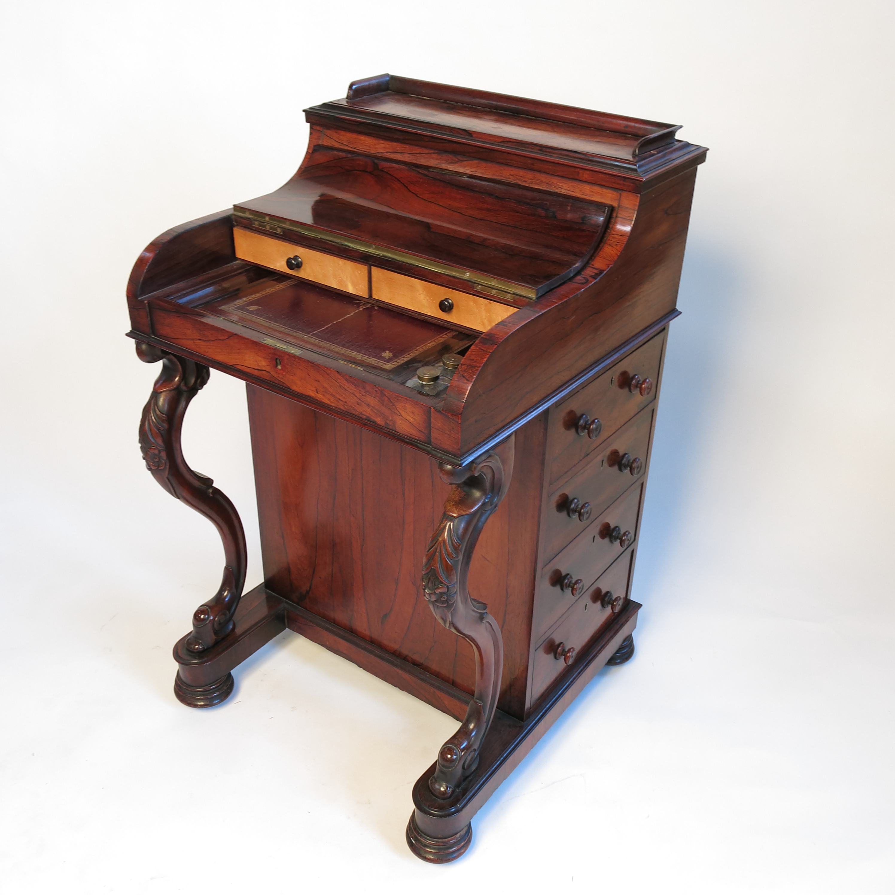 A Victorian rosewood piano top Davenport, - Image 3 of 3