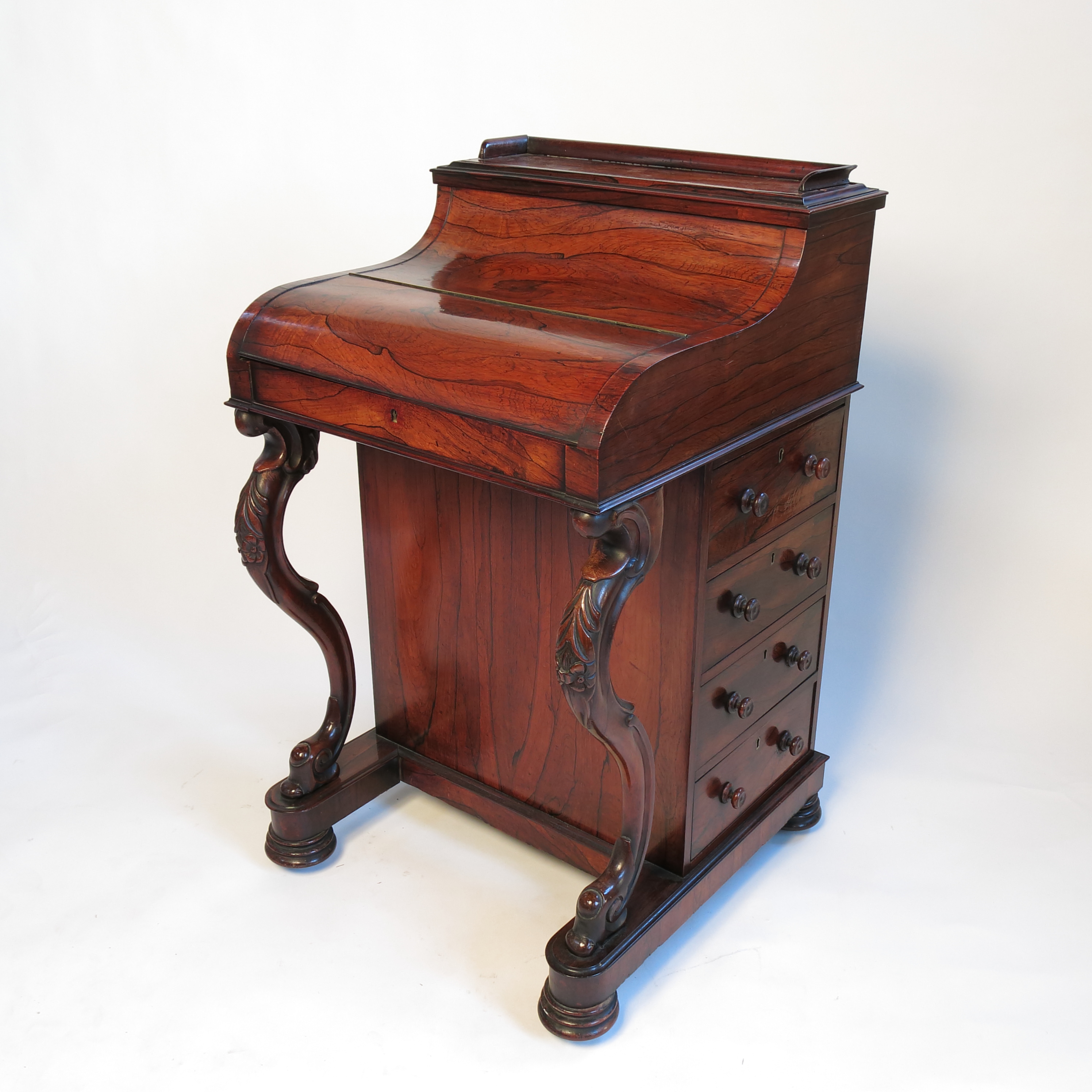 A Victorian rosewood piano top Davenport, - Image 2 of 3