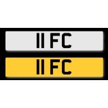 A cherished vehicle registration number plate, 11 FC,
