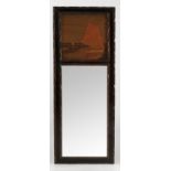 An early 20th century Rowley Gallery wall mirror, with marquetry panel, "Sunlit Sails",