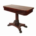 A 19th century rosewood foldover table,