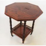 An Edwardian rosewood octagonal topped centre table,