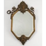 A brass framed wall mirror,