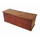 A 19th century elm coffer or box, with plain rising lid,