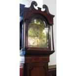 A 19th century long case clock, having a brass dome topped dial,
