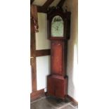 An antique oak cased long case clock,