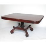 A mid 19th century mahogany rectangular breakfast table,