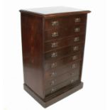 A mahogany chest, of eight drawers in the Art Nouveau style,