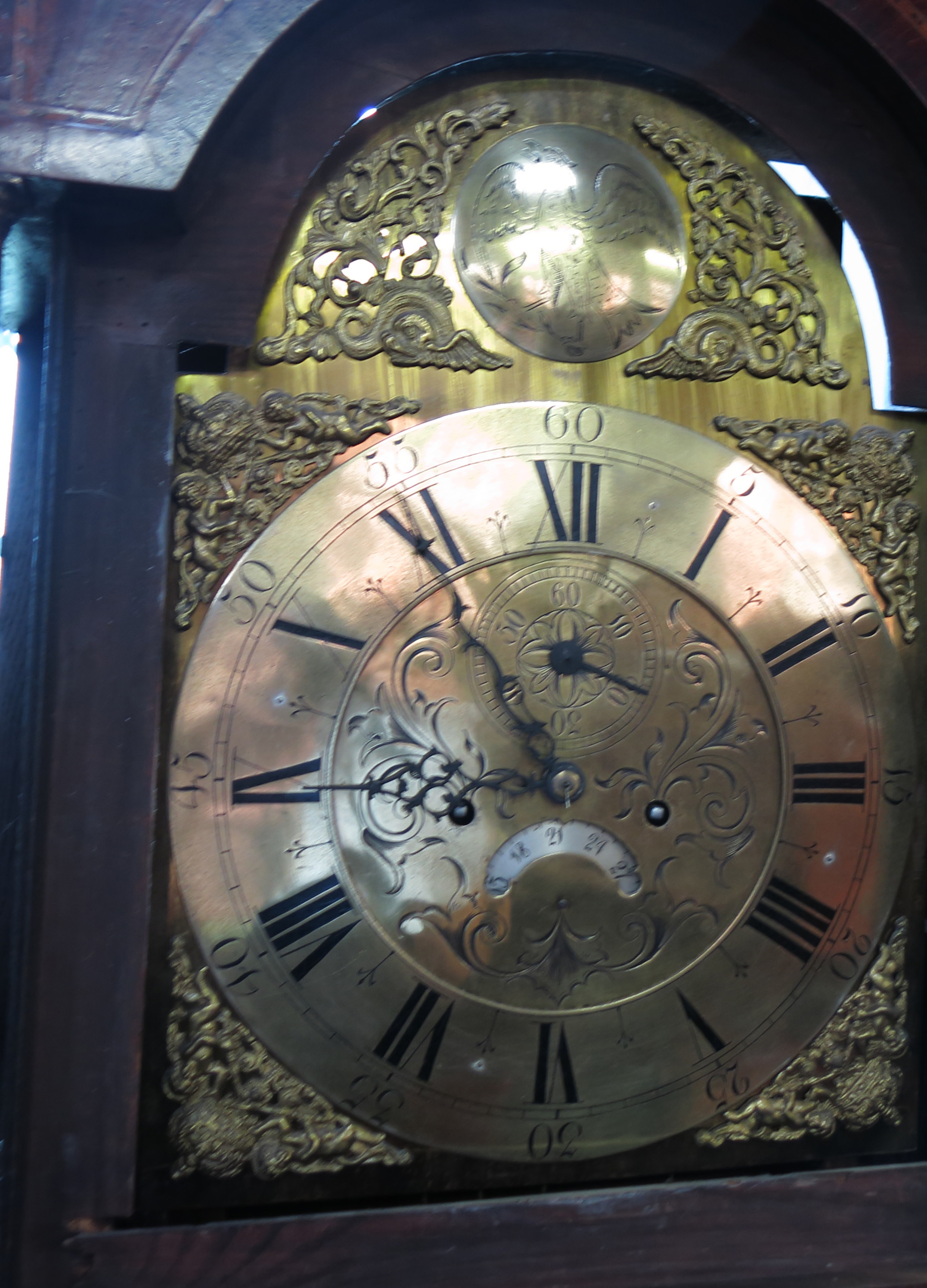 A 19th century long case clock, having a brass dome topped dial, - Image 5 of 5