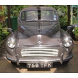 A 1963 Morris Minor 1000 saloon, vehicle tax exempt, MOT valid until May 2018, approximately 22,