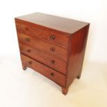 A 19th century mahogany straight front caddy top chest of drawers,