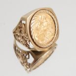 A Victorian sovereign, circa 1899, mounted as a ring Condition report: Weight 16.