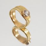 A 9 carat gold diamond set solitaire ring,