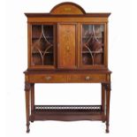 An Edwardian satinwood display cabinet,