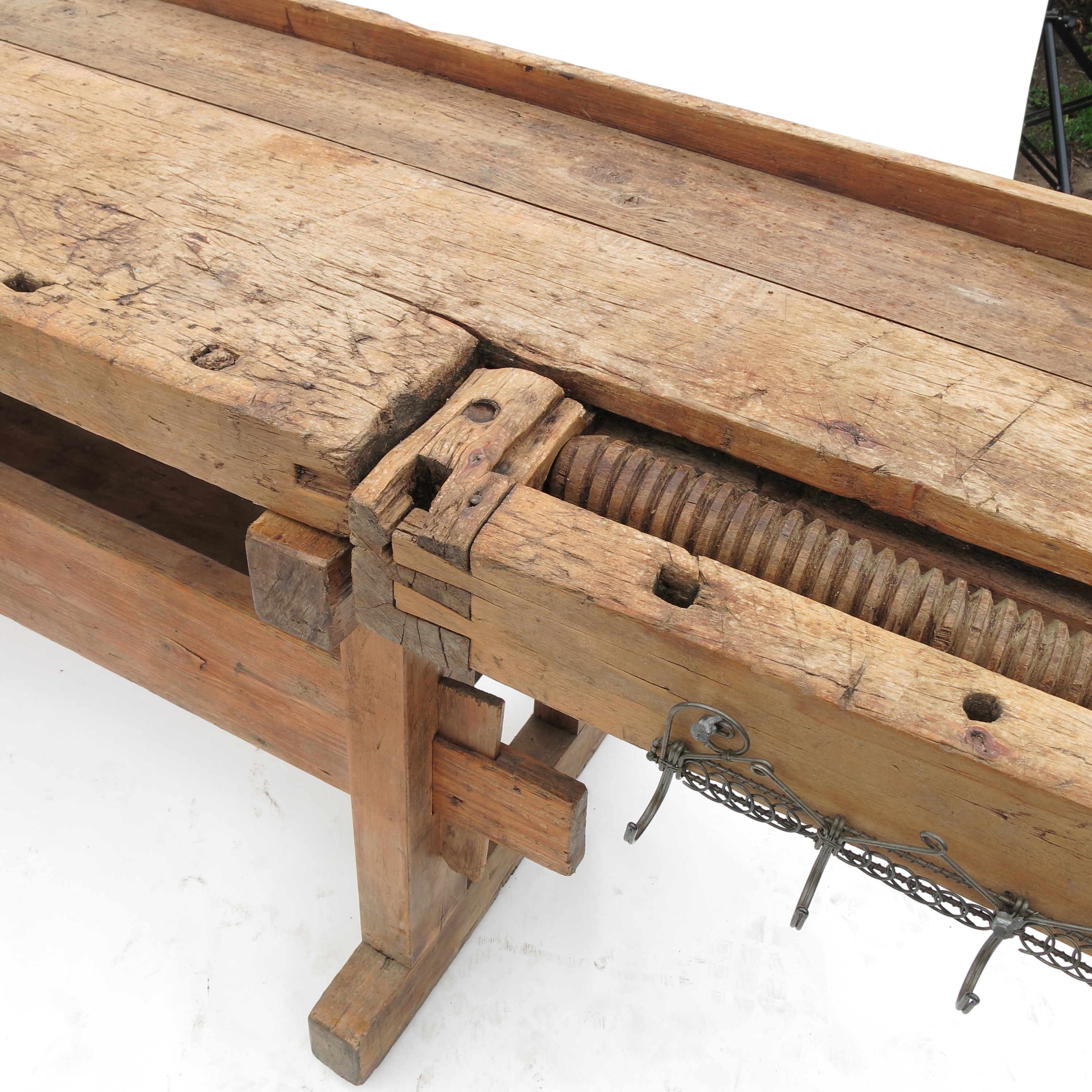 A vintage workbench of rectangular form, - Image 3 of 3