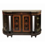 A 19th century ebonised and walnut credenza,