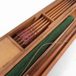 A collection of Archery items, to include an F H Ayres London bow with horn ends, length 49.