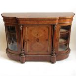 A Victorian well figured burr walnut credenza,