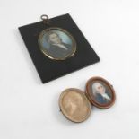 Two portrait miniatures, of gentleman in period dress, diameter 1.