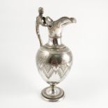 A 19th century James Dixon and Sons Sheffield plated ewer, with engraved decoration,