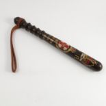 A turned wooden truncheon, painted for the General Strike May 1926 Lincolnshire Constabulary,