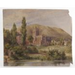 A 19th century watercolour, The Abbey Church Malvern 1854, inscribed verso, unframed, 10.25ins x 12.