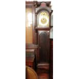 A mahogany long case clock, with arched brass dial by Foster, Birchin Lane, London,