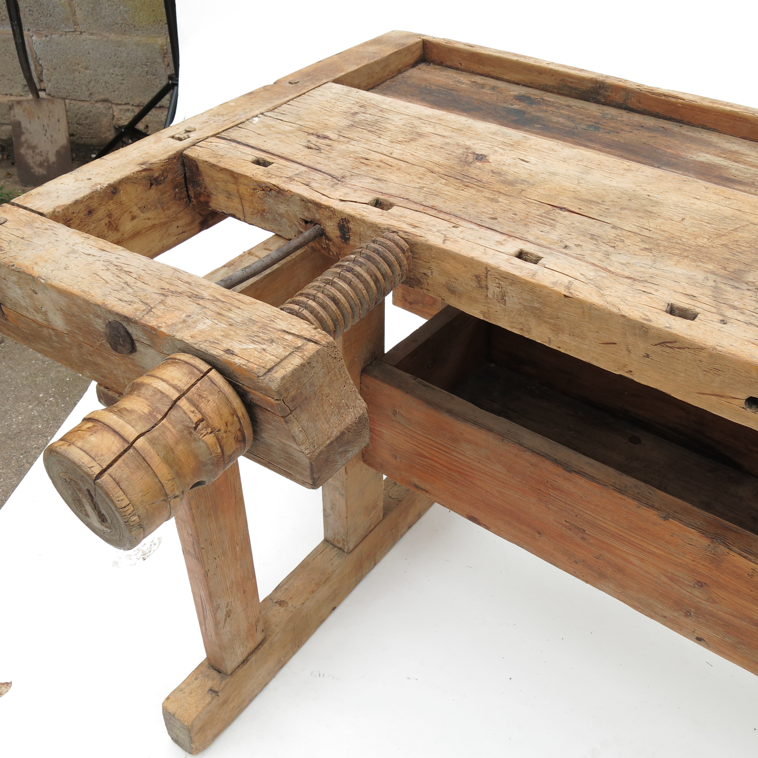 A vintage workbench of rectangular form, - Image 2 of 3