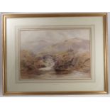 Attributed to David Cox, watercolour, Welsh Landscape View, not signed, inscribed to label verso,