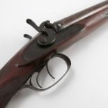 A double barrel 12 gauge percussion shot gun, by W Lee Birmingham, with Damascus barrels,