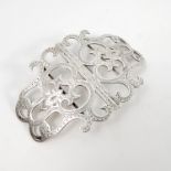 A pierced silver belt buckle, with engraved decoration, Chester 1899, maker King & Son,