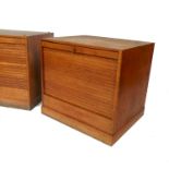 A pair of tambour fronted pedestals, width 25ins, depth 22ins,