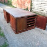 A large late 19th century mahogany folio desk,