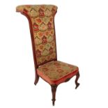 A 19th century mahogany prie dieu chair,