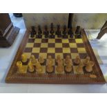 A Modern Chess Set with inlaid board