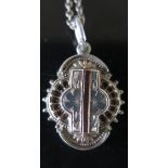 Victorian Silver and Gold Pendant on chain, Birmingham 1883, A.J.S