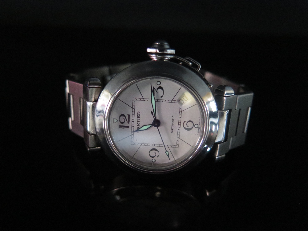 A Cartier Pasha Gent's Steel Cased Automatic Wristwatch, case no. 50388MX, running