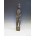 An ivory Coast Oubi? Carved Wooden Standing Figure, 56 cm. Bought 1960's