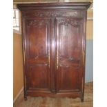 An Eighteenth Century French Oak Armoire, 222(h)x162(w)x60.5(d) cm