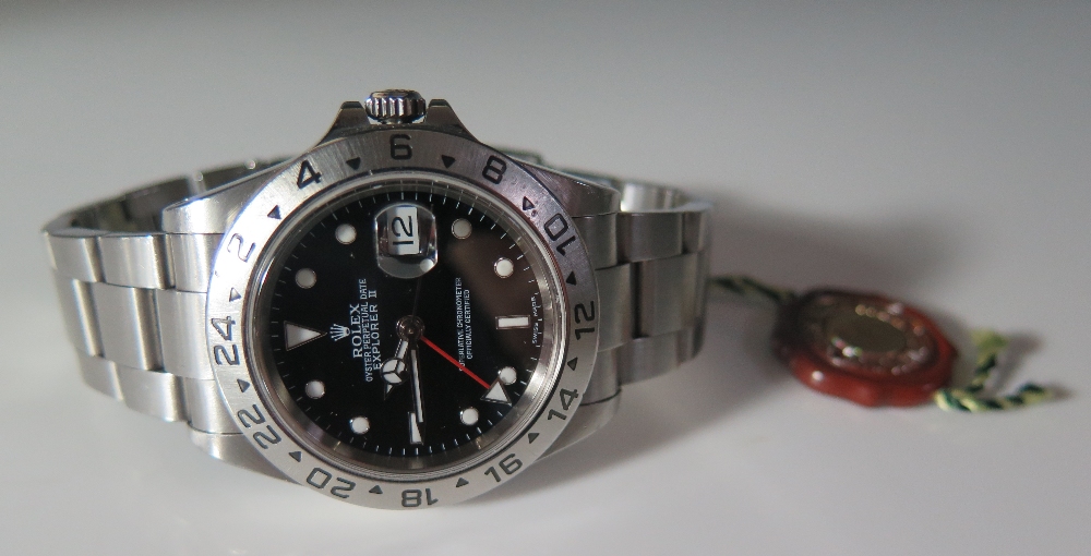 A Gent's Rolex Oyster Explorer II, with holograph tag, running