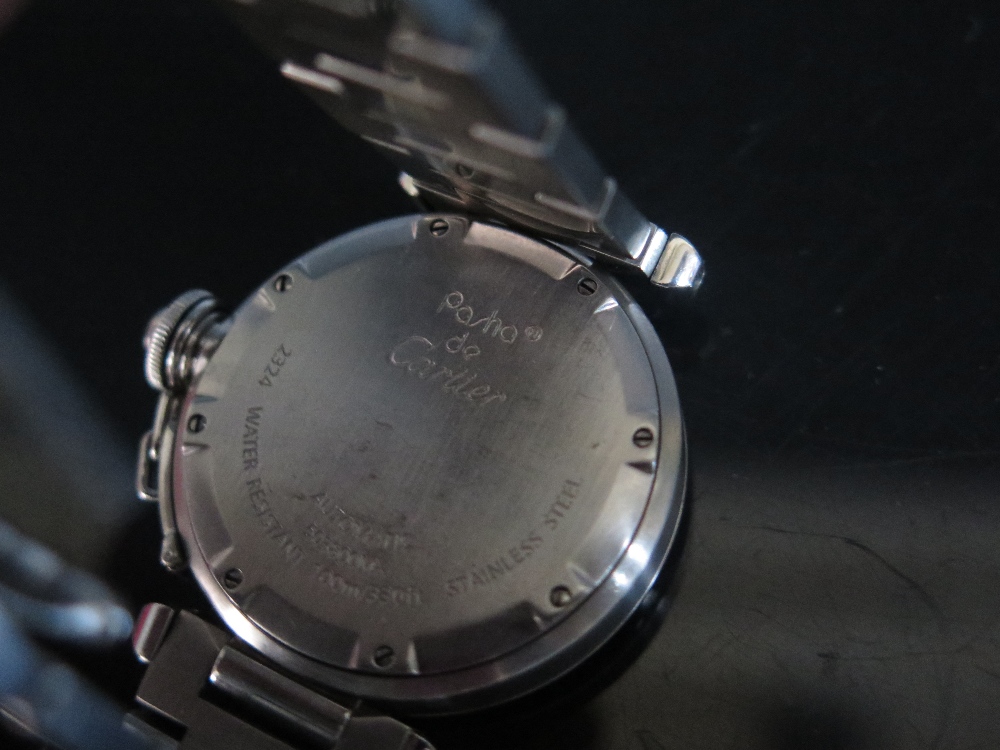 A Cartier Pasha Gent's Steel Cased Automatic Wristwatch, case no. 50388MX, running - Image 2 of 2