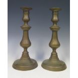 A Pair of Nineteenth Century Brass Candlesticks