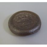 An Ancient Glass Coin, possibly Egyptian or Islamic, c, 20 mm diam., 3 g