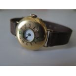 An 18ct Gold Cased Wristwatch retailed by H.L Brown & Sons, movement no. 60140, London 1909