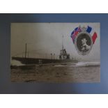 A Collection of Royal Navy Submarine Postcards including D1 The World's Largest and First