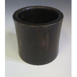 A Chinese Hardwood Bitong or brush pot, 16.5 cm high